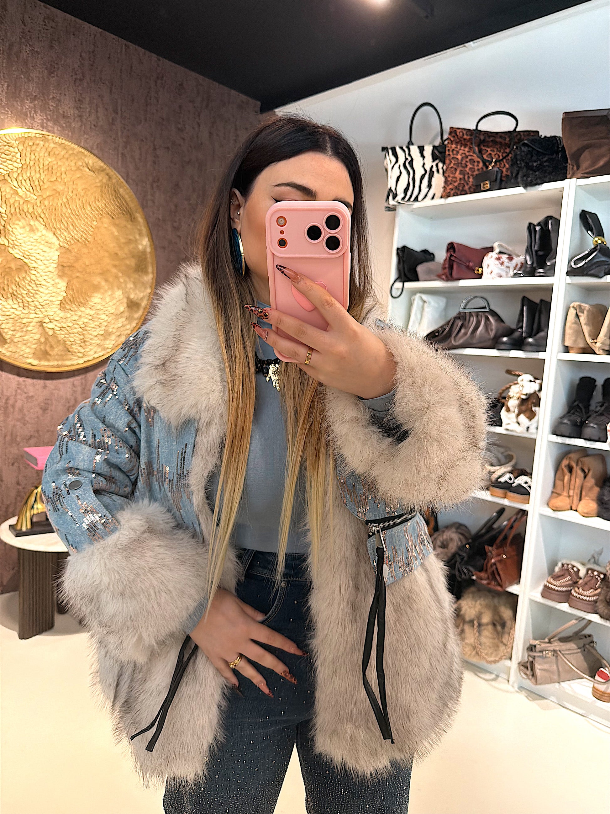 Pelliccia Denim sparkle - R.a. Boutique