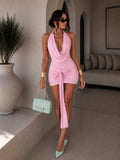 Abito rosa schiena nuda e nodo - R.a. Boutique