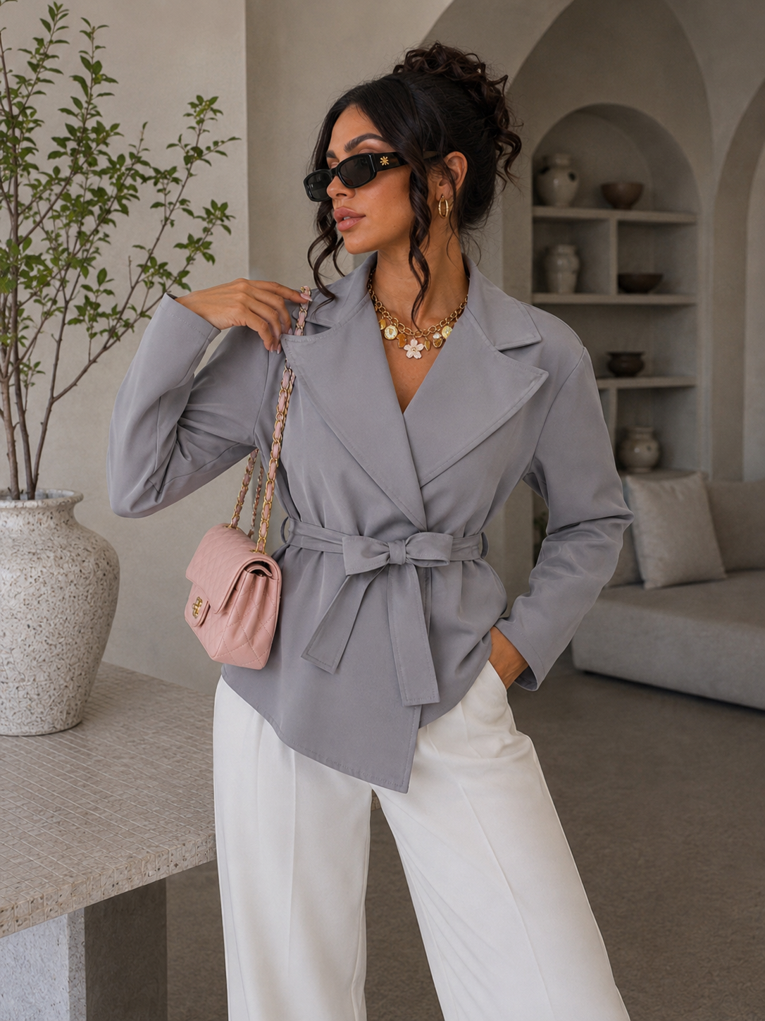 Giacca basic incrocio e fiocco - R.a. Boutique