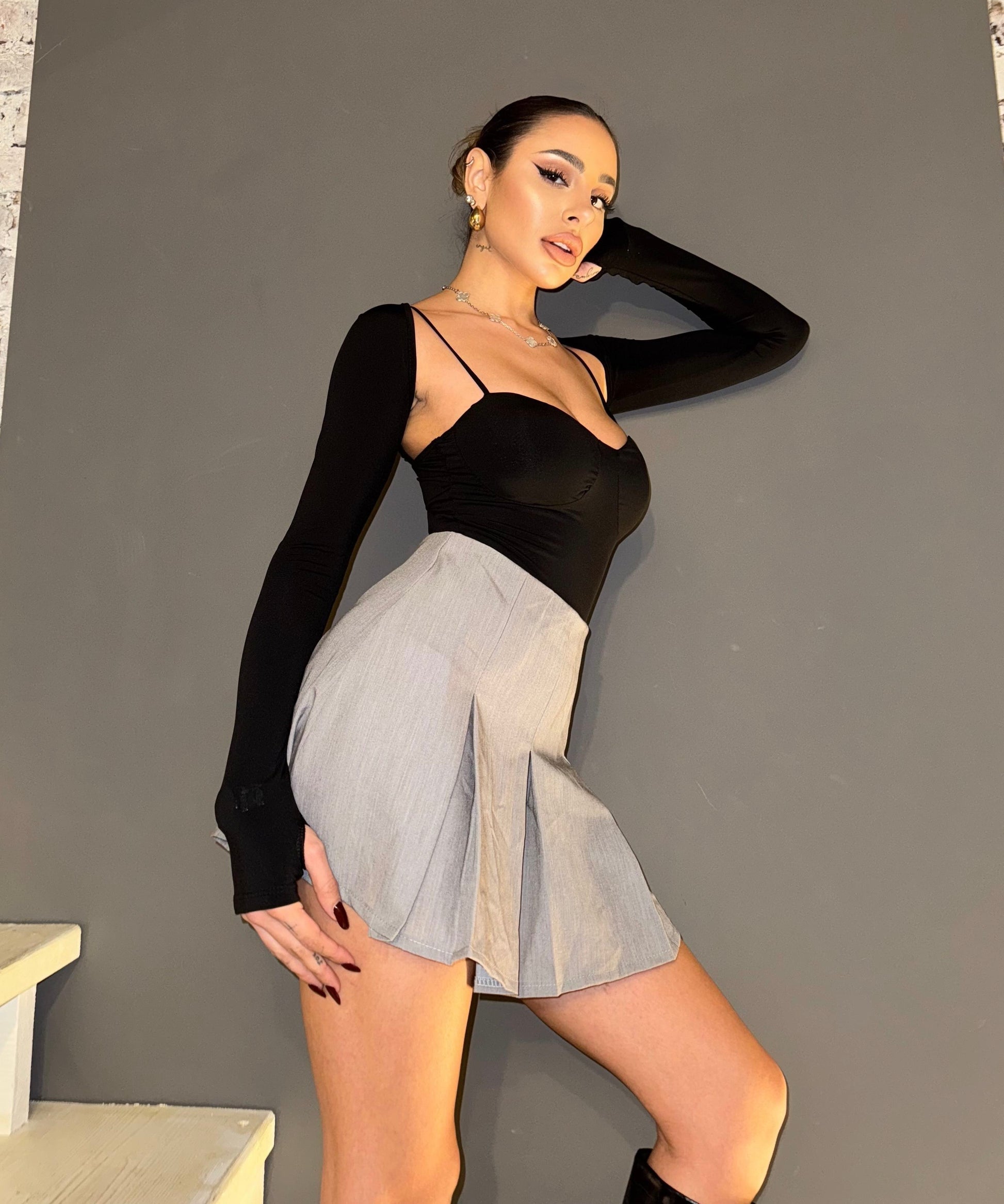 Gonna pantaloncino grigia - R.a. Boutique