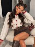 Cardigan Cherry Love con Bottoni a Cuore - R.a. Boutique