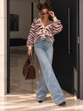 Cardigan Zebrato Panna e bordeaux - R.a. Boutique