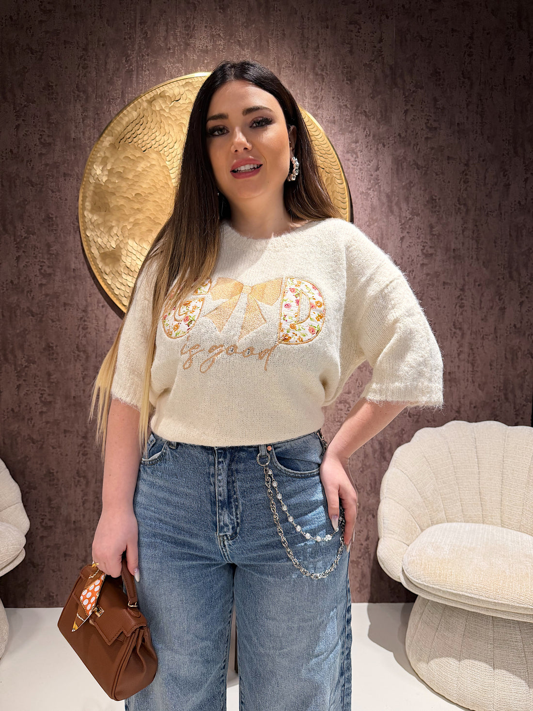 Maglioncino Good con fiocco - R.a. Boutique