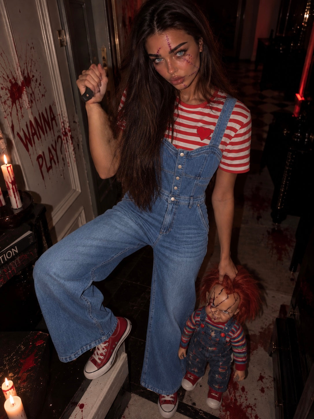 Doll of Nightmares -Salopette in jeans - R.a. Boutique