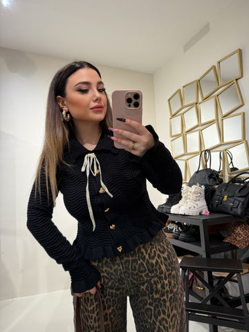 Maglioncino con rouches e bottoni a cuore - R.a. Boutique