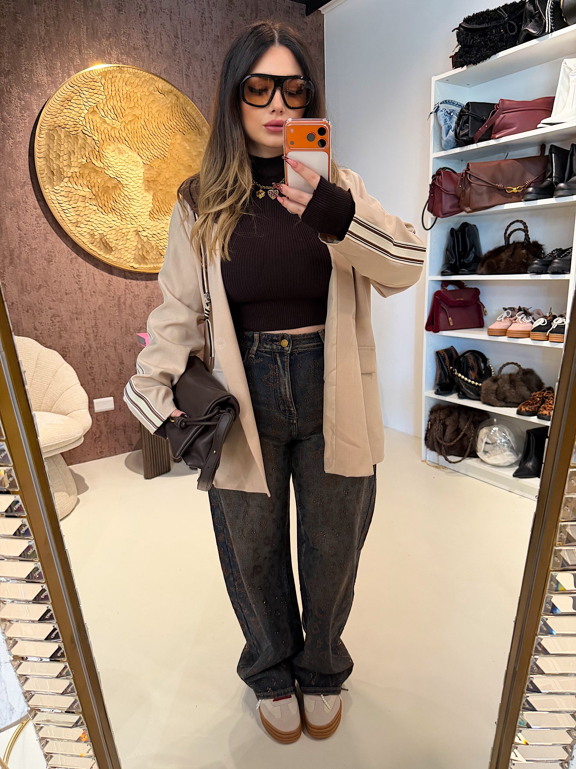 Completo Urban Chic con Cappuccio Marrone - R.a. Boutique