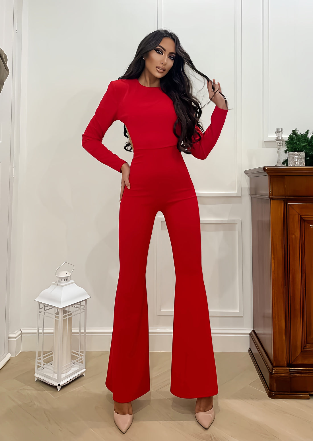 Tuta schiena aperta rossa - R.a. Boutique 