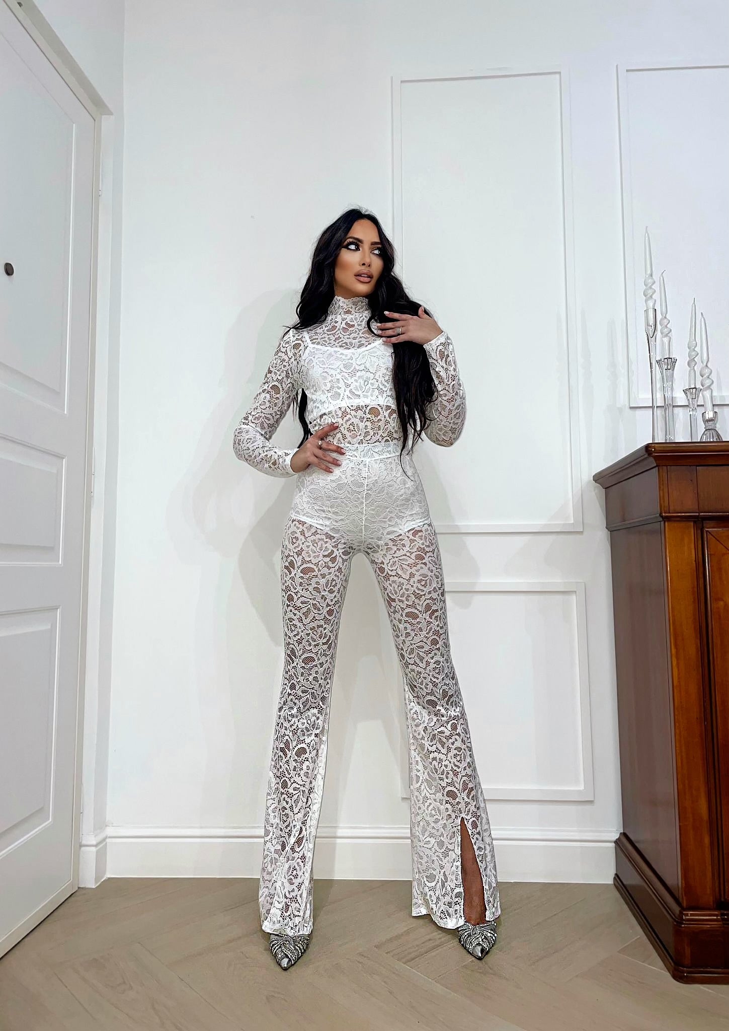 Tuta Intera Tute Eleganti Pizzo Tute Eleganti Tutina Bianca Pizzo