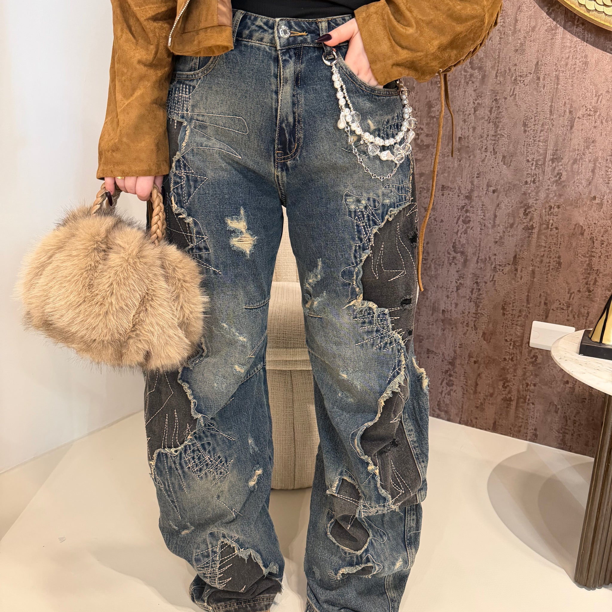 Jeans Ballon con Catenina - R.a. Boutique