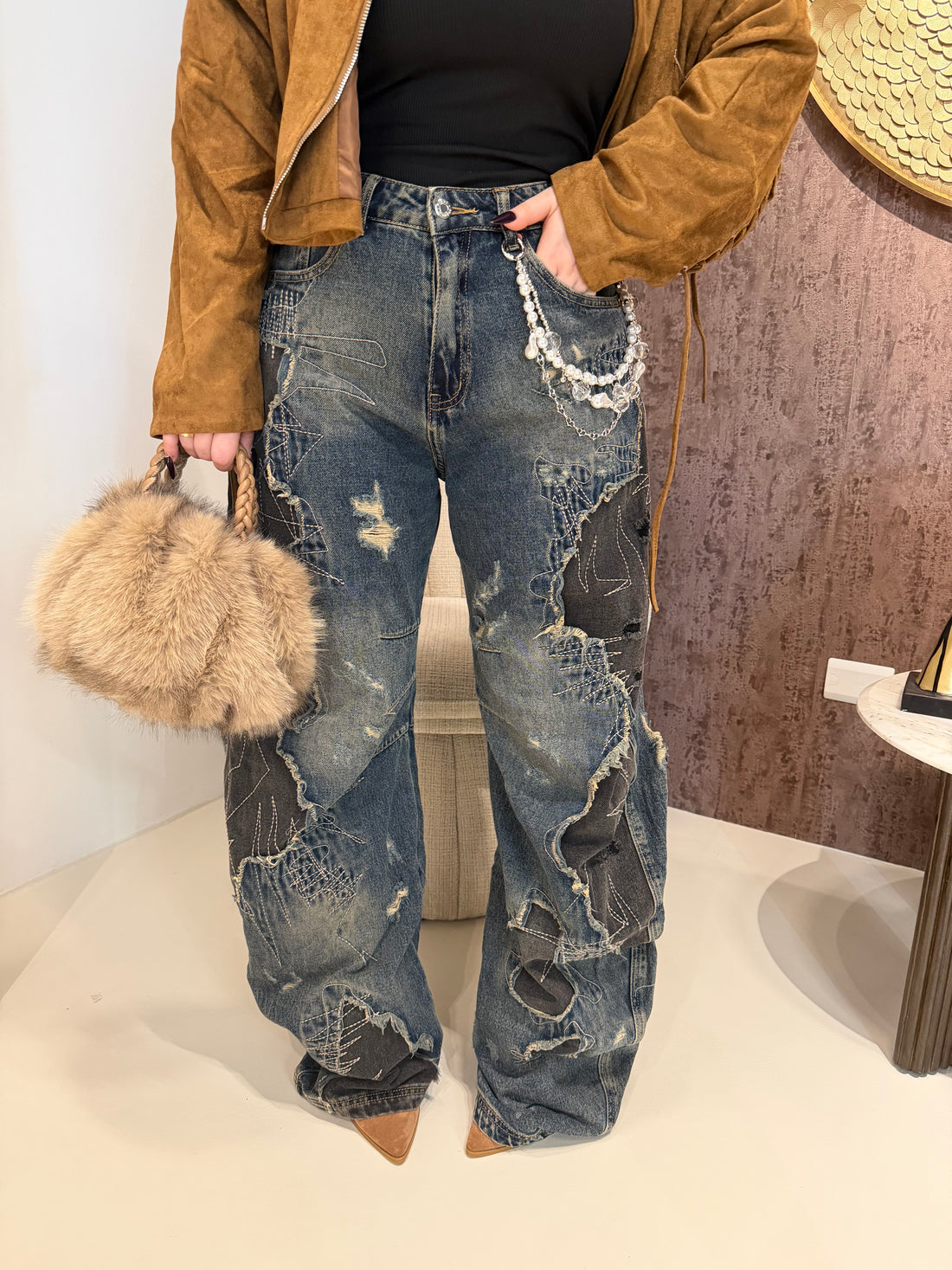 Jeans Ballon con Catenina - R.a. Boutique