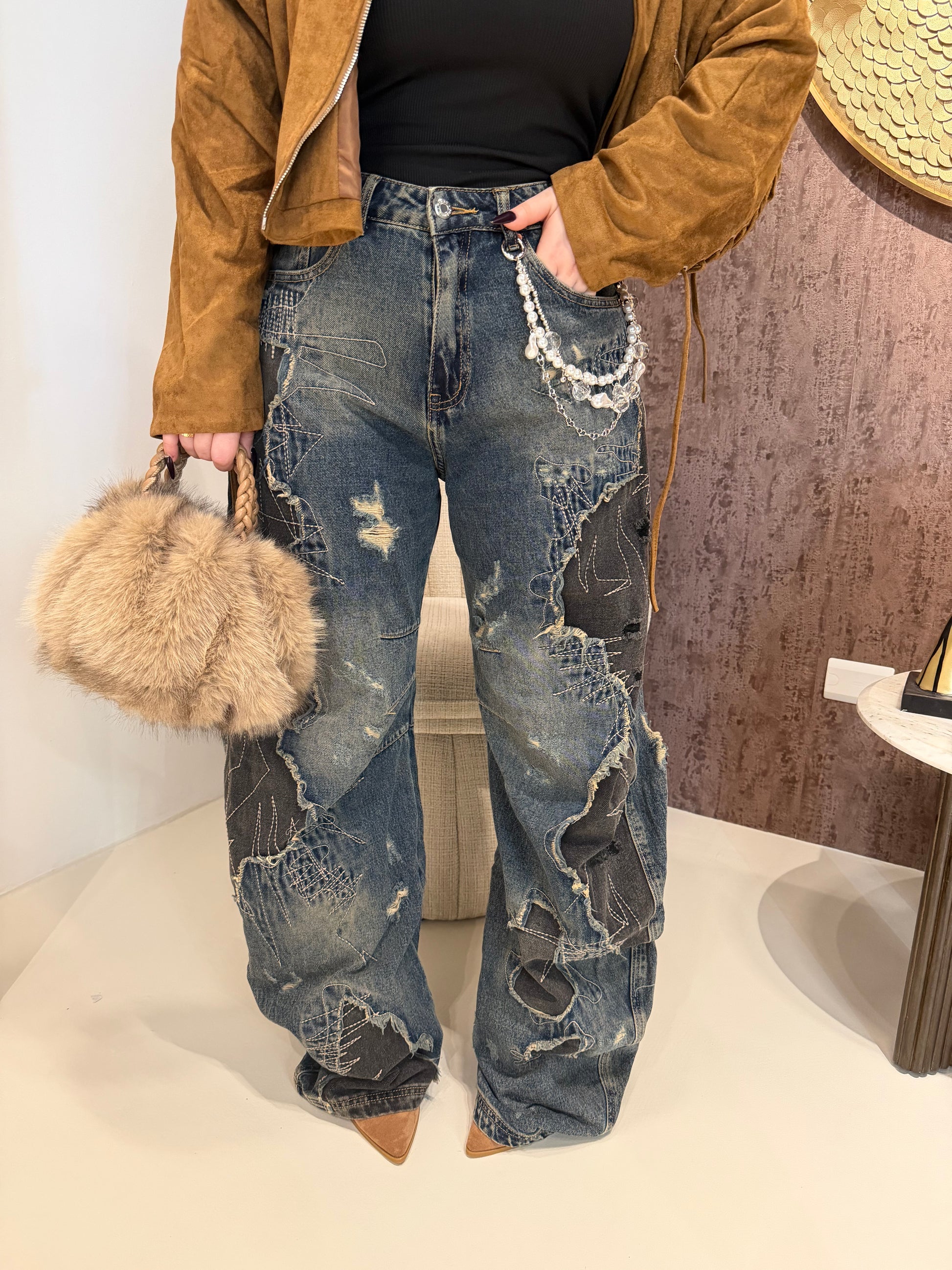 Jeans Ballon con Catenina - R.a. Boutique