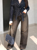 Completo Denim Dark Brown – Giacca Crop & Pantalone Flare - R.a. Boutique