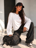 Maglia Oversize Time Bianca con Stampa Rossa - R.a. Boutique