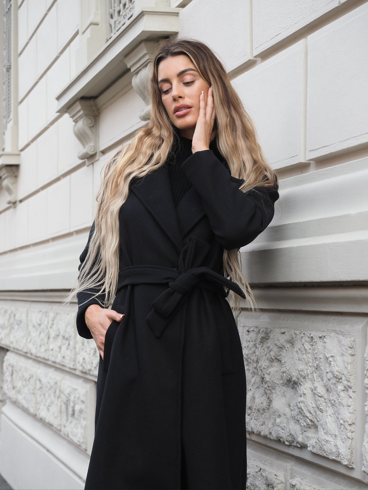 Cappotto Lungo Cappotto Donna Vicolo Vicolo Cappotto Nero Lungo