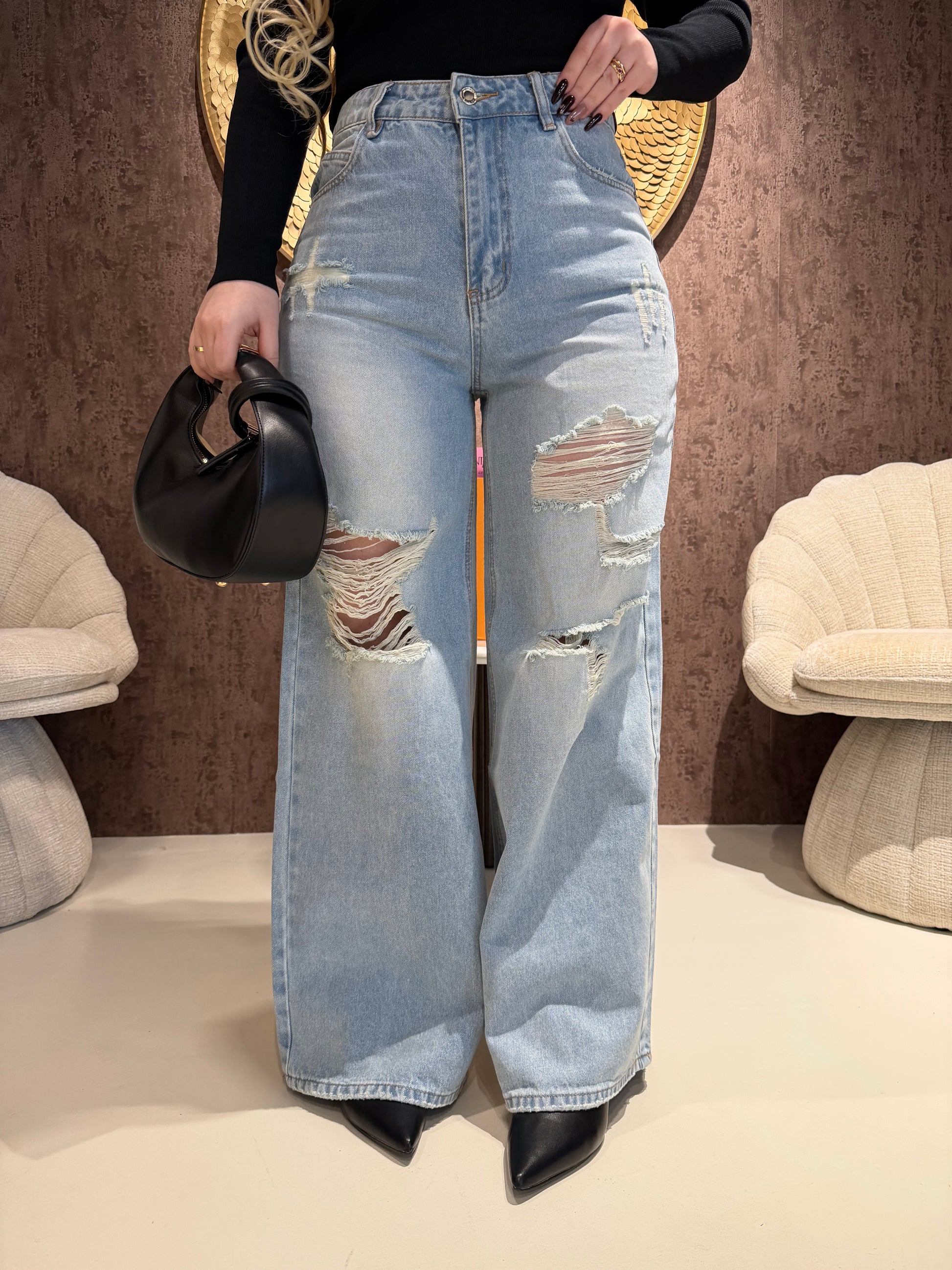 Jeans Sohoo Strappato con cinturina - R.a. Boutique