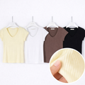 Maglia con scollo a V a costine - R.a. Boutique