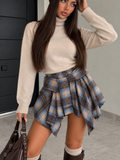 Gonna con Fodera a Pantaloncino Tartan Blue - R.a. Boutique