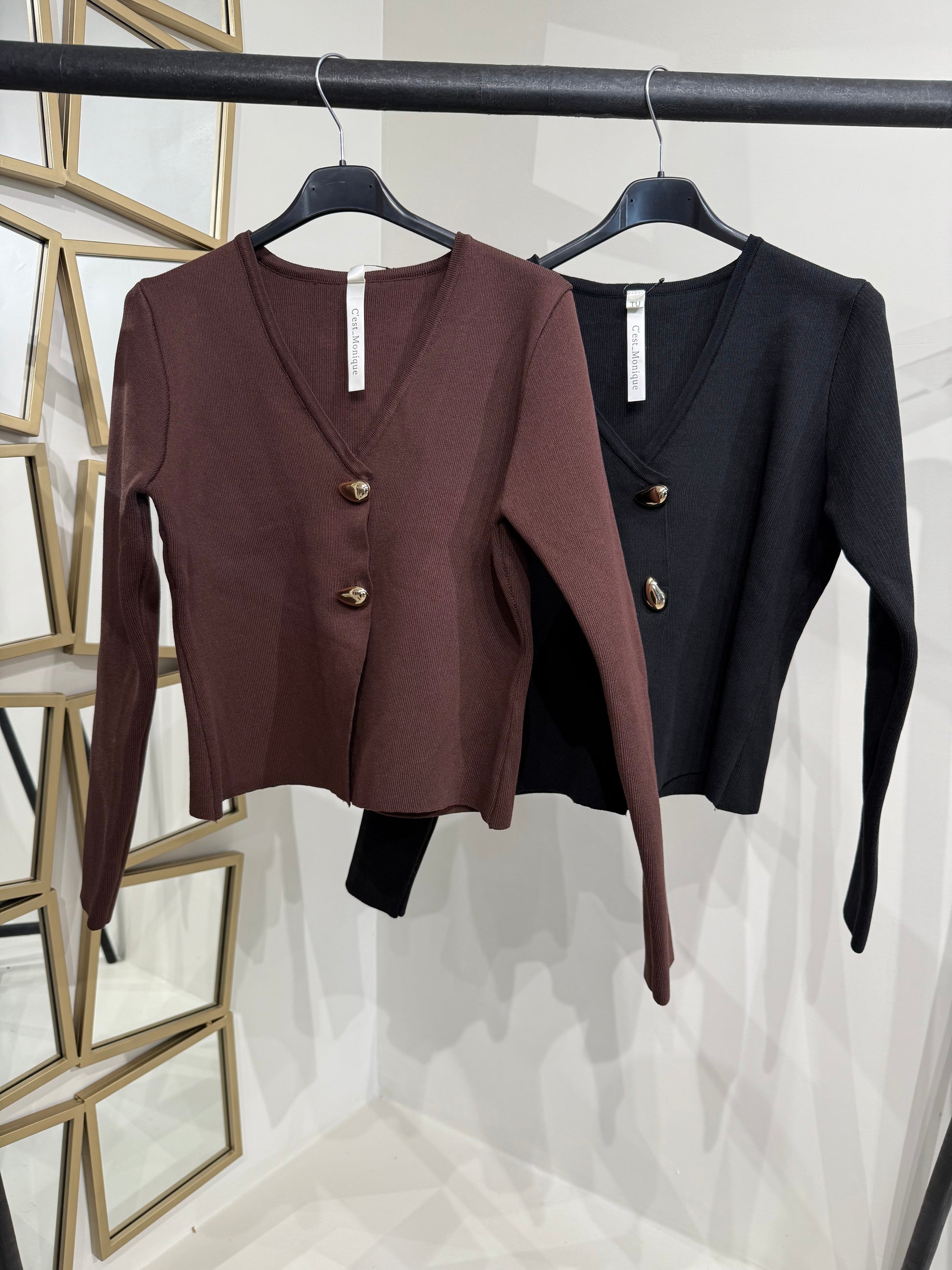 Cardigan con gocce oro - R.a. Boutique