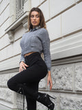 Pantalone vita alta nero - R.a. Boutique 