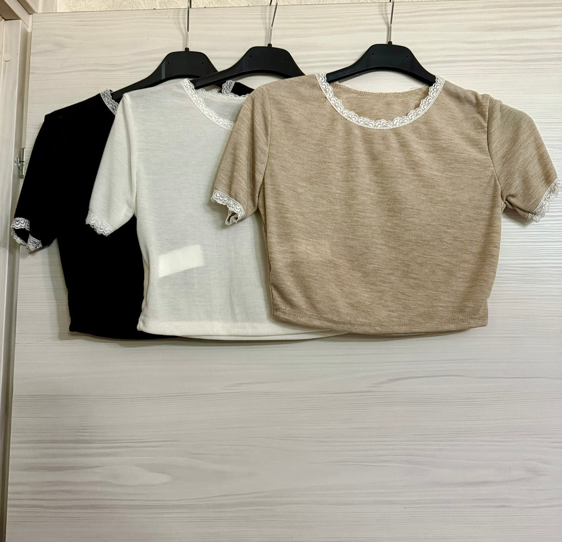 T-shirt con pizzo - R.a. Boutique