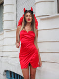 Abito in raso rosso ( Diavolo Halloween) - R.a. Boutique 