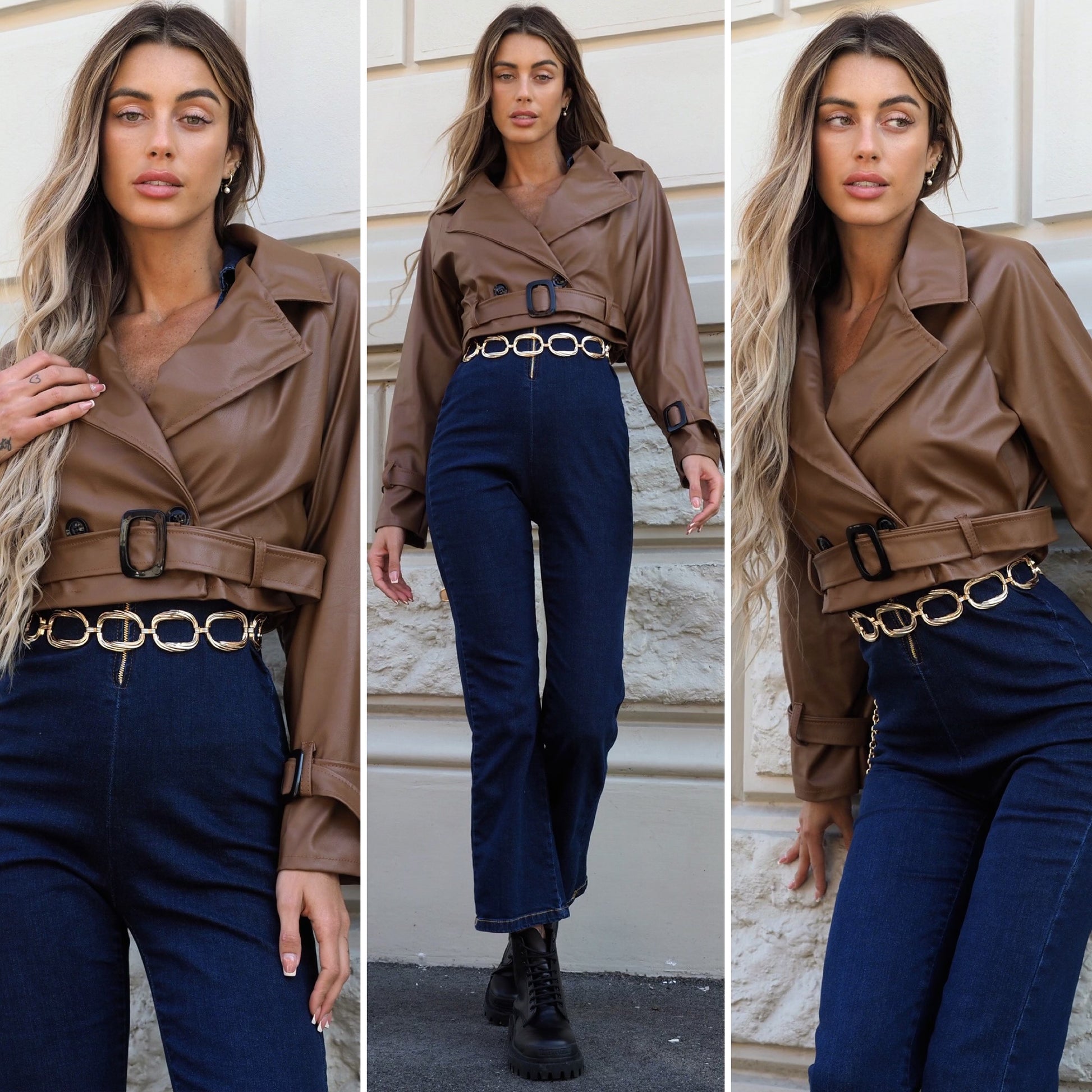 Giacca in ecopelle choco - R.a. Boutique 