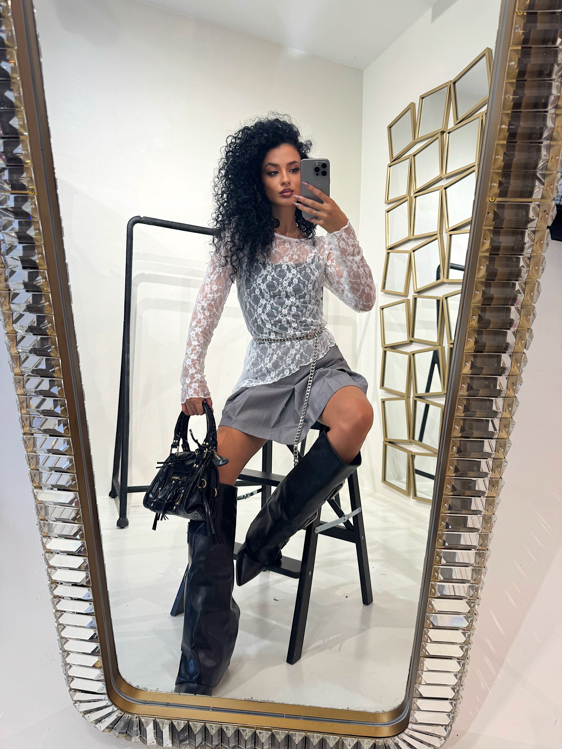 Maglia in pizzo obliqua - R.a. Boutique