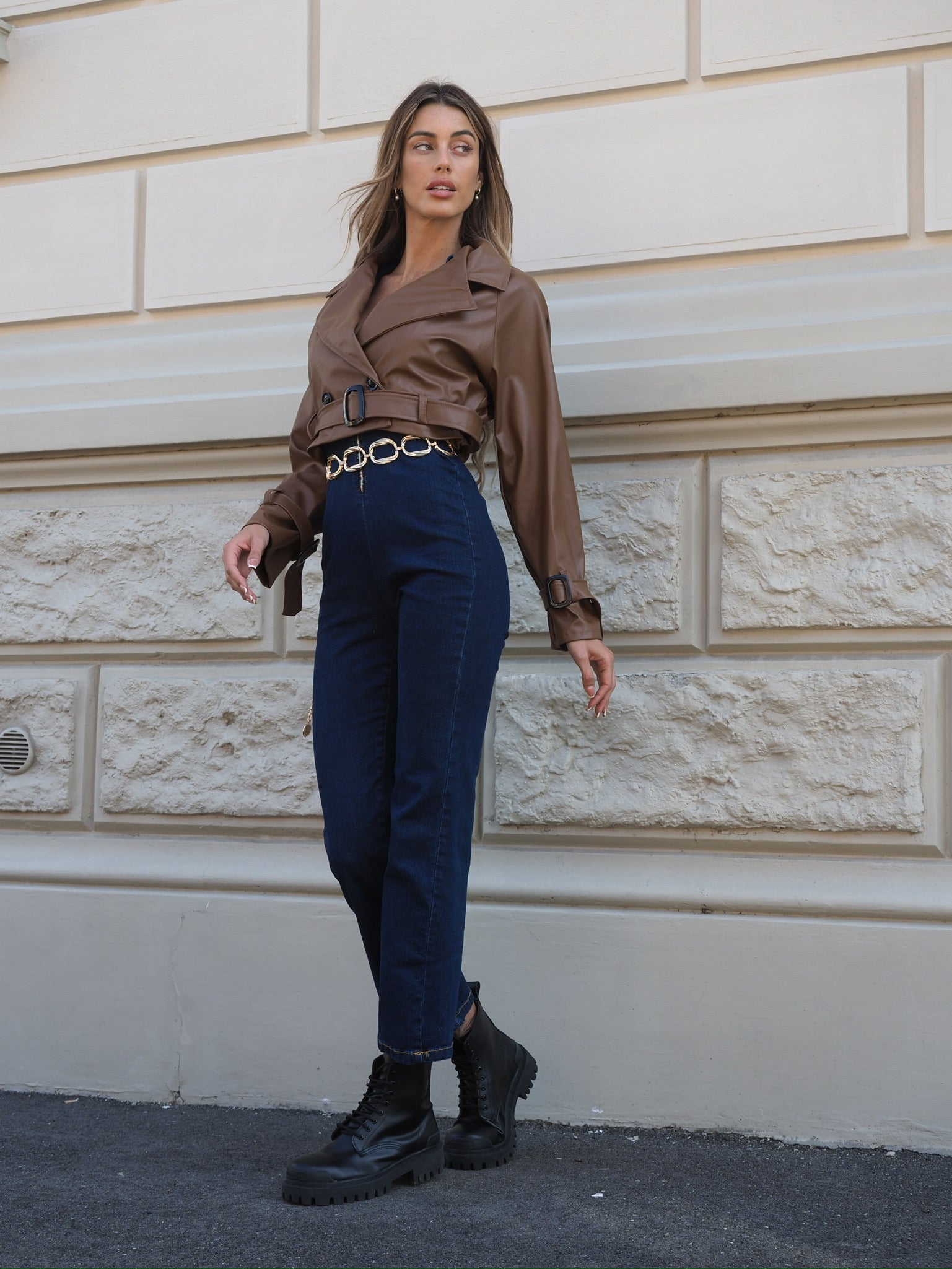 Giacca in ecopelle choco - R.a. Boutique 