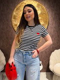 Maglia a righe con cuore - R.a. Boutique