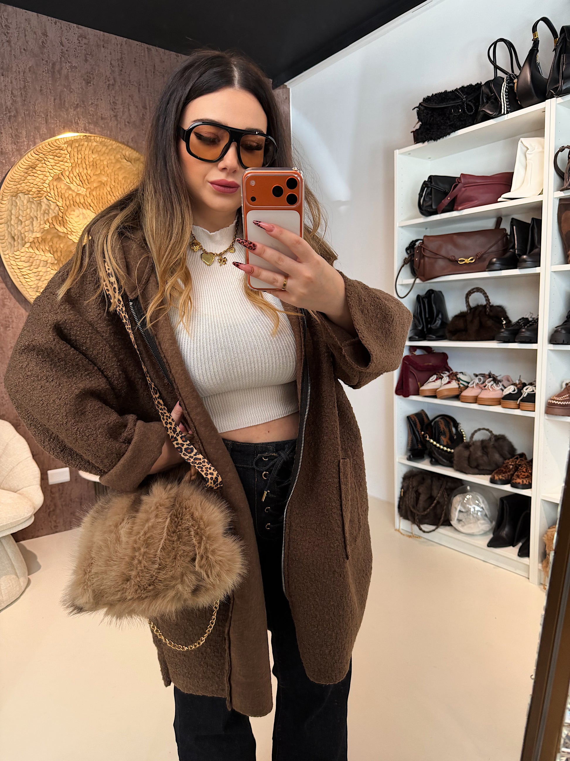 Cardigan Morbido con Cappuccio e laccio Animalier - R.a. Boutique