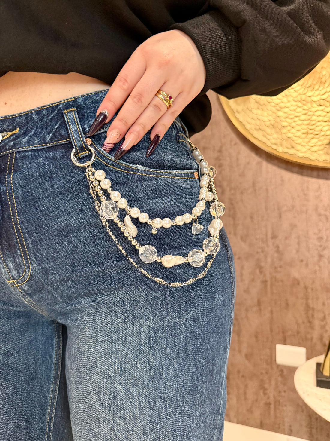 Jeans Wide Leg Chain - R.a. Boutique