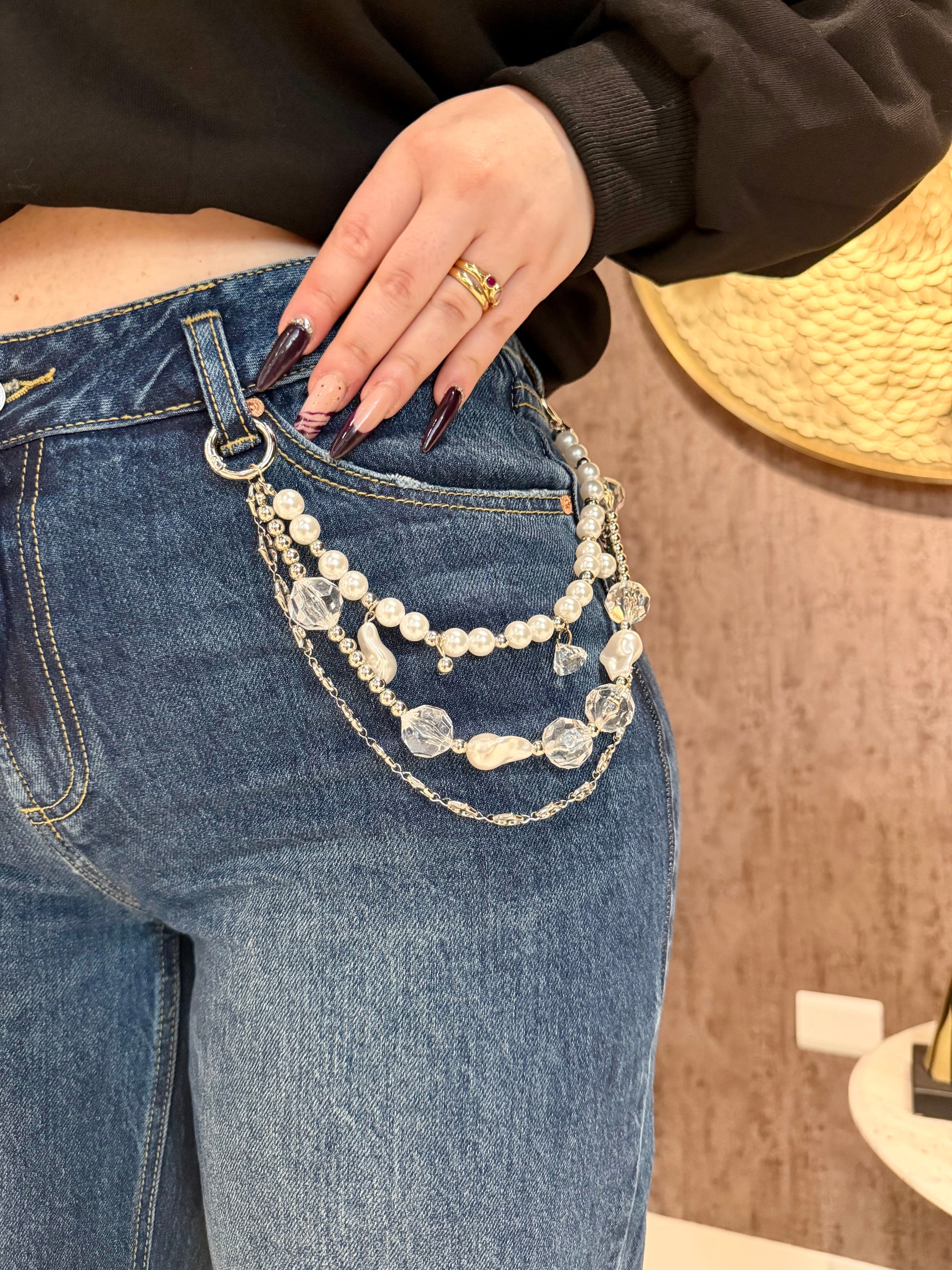 Jeans Wide Leg Chain - R.a. Boutique