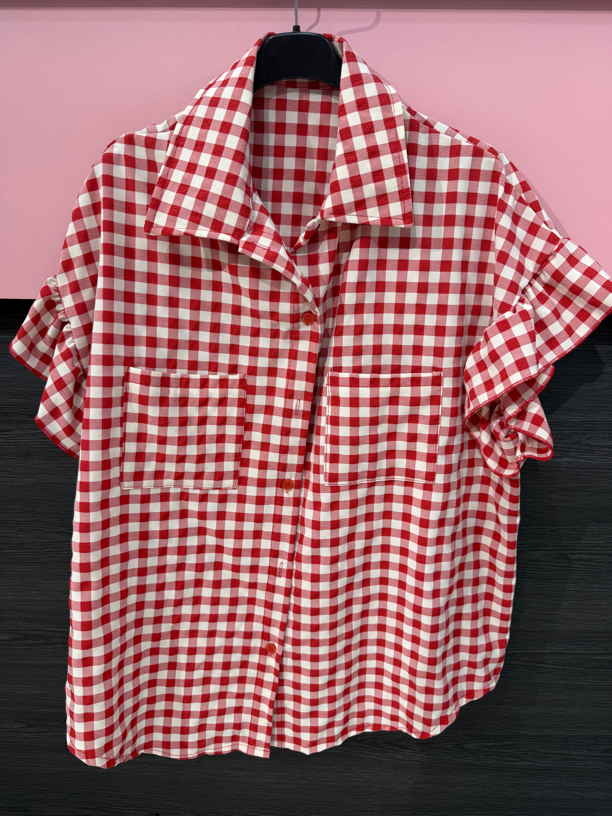 Camicia a quadri rossa manica corta - R.a. Boutique