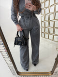 Completo felpa e pantalone effetto denim - R.a. Boutique