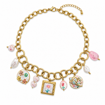 Collana Giardino Rosa con medaglioni floreali - R.a. Boutique