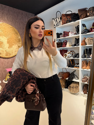 Maglioncino con collo maculato - R.a. Boutique