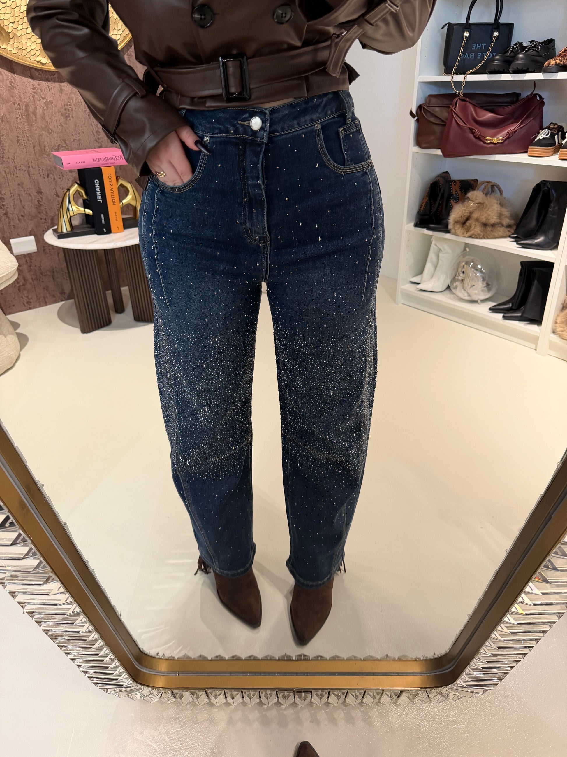 Jeans Balloon con brillantini - R.a. Boutique