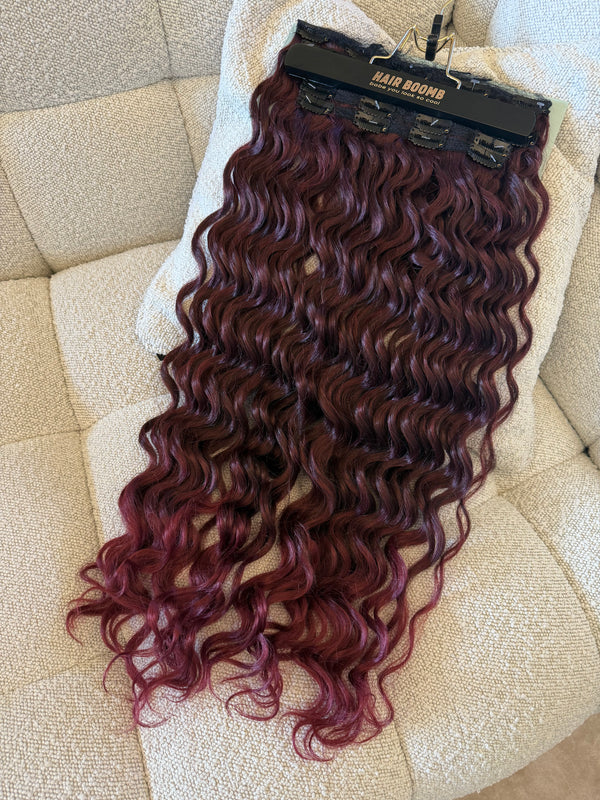 7 bandas de ondas suaves con clip rojo t1b/burg