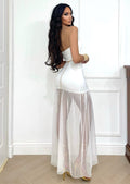 Abito a fascia con gonna in tulle bianco - R.a. Boutique