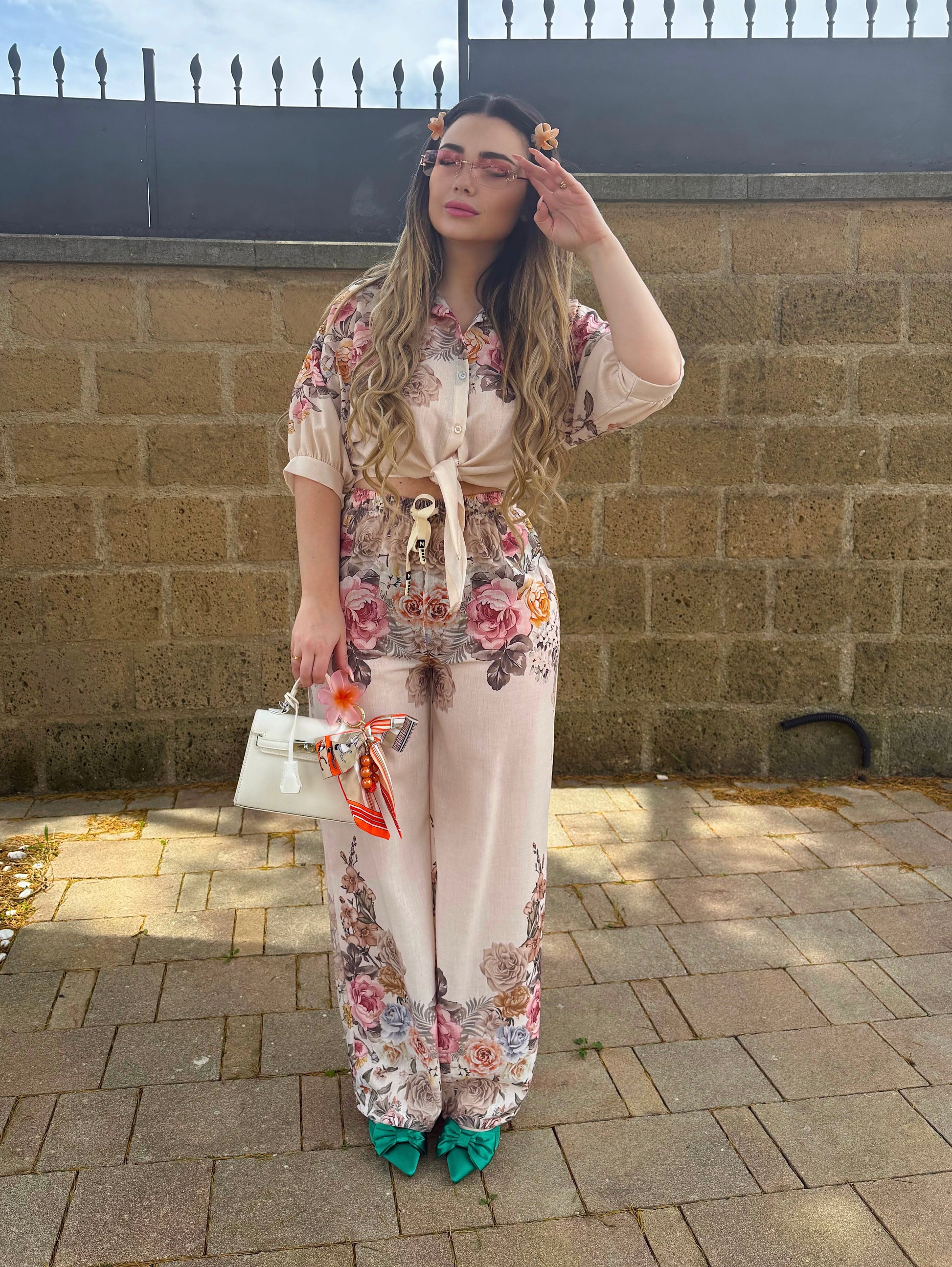 Set camicia e pantalone floreale - R.a. Boutique