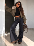 Jeans Palazzo con Dettagli Leopardati e Cintura a Catena Inclusa - R.a. Boutique
