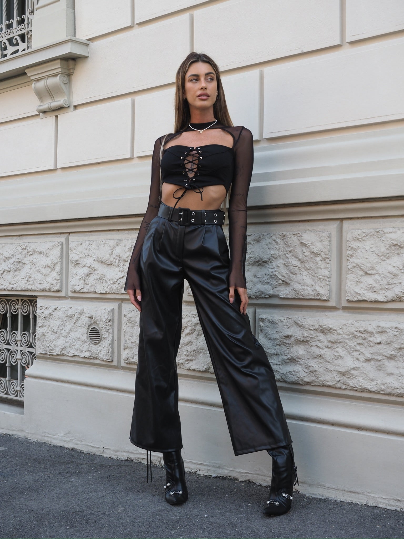 Blusa in velo con lacci - R.a. Boutique 