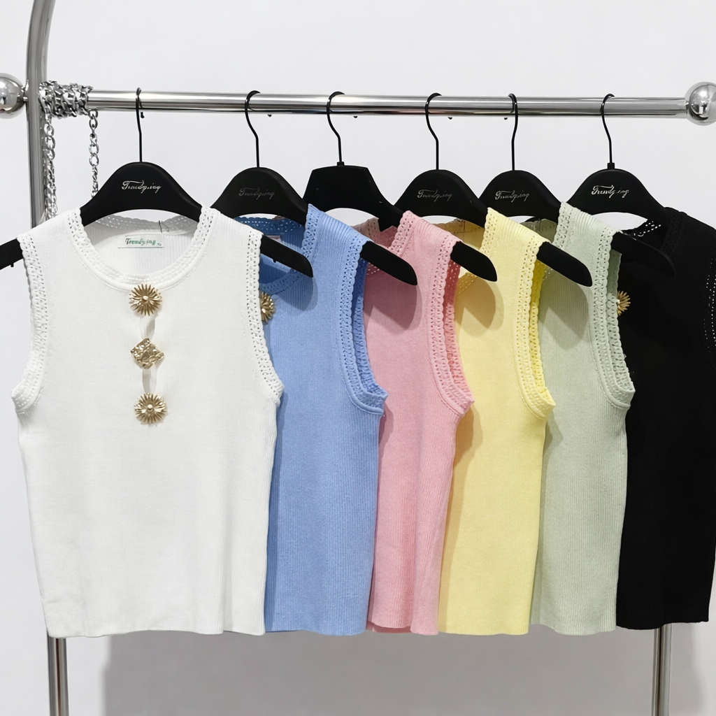 Top Ribbed Romantic Flower - R.a. Boutique