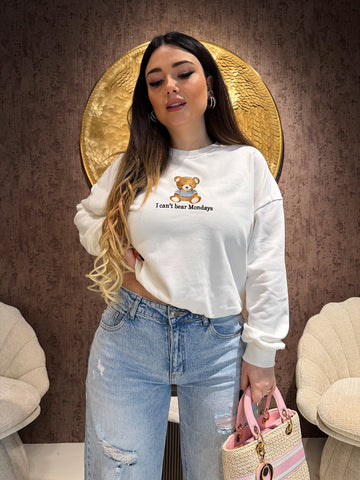 Felpa primaverile i can’t bear teddy monday - R.a. Boutique
