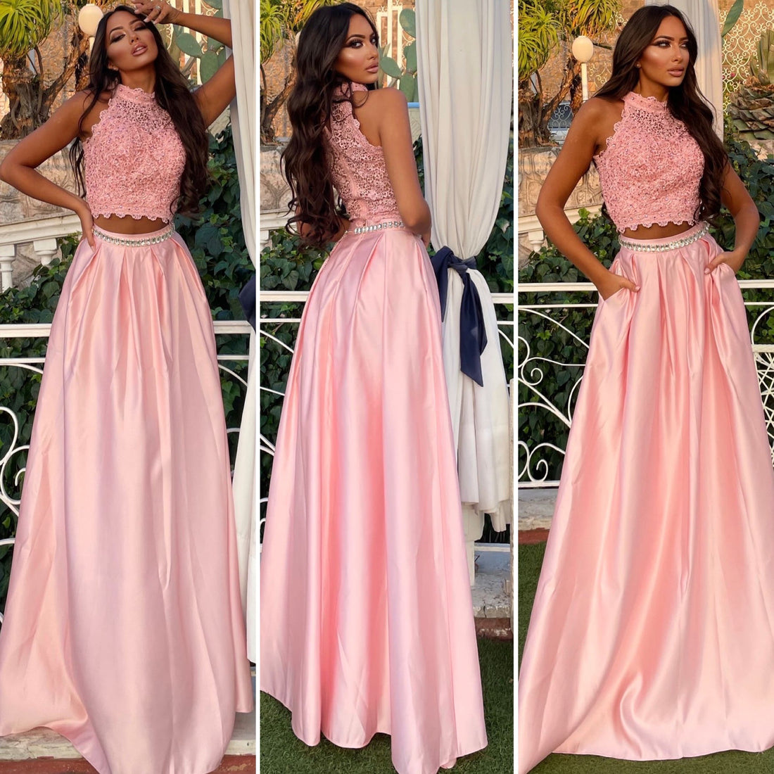 Completo da cerimonia con strass cipria - R.a. Boutique 