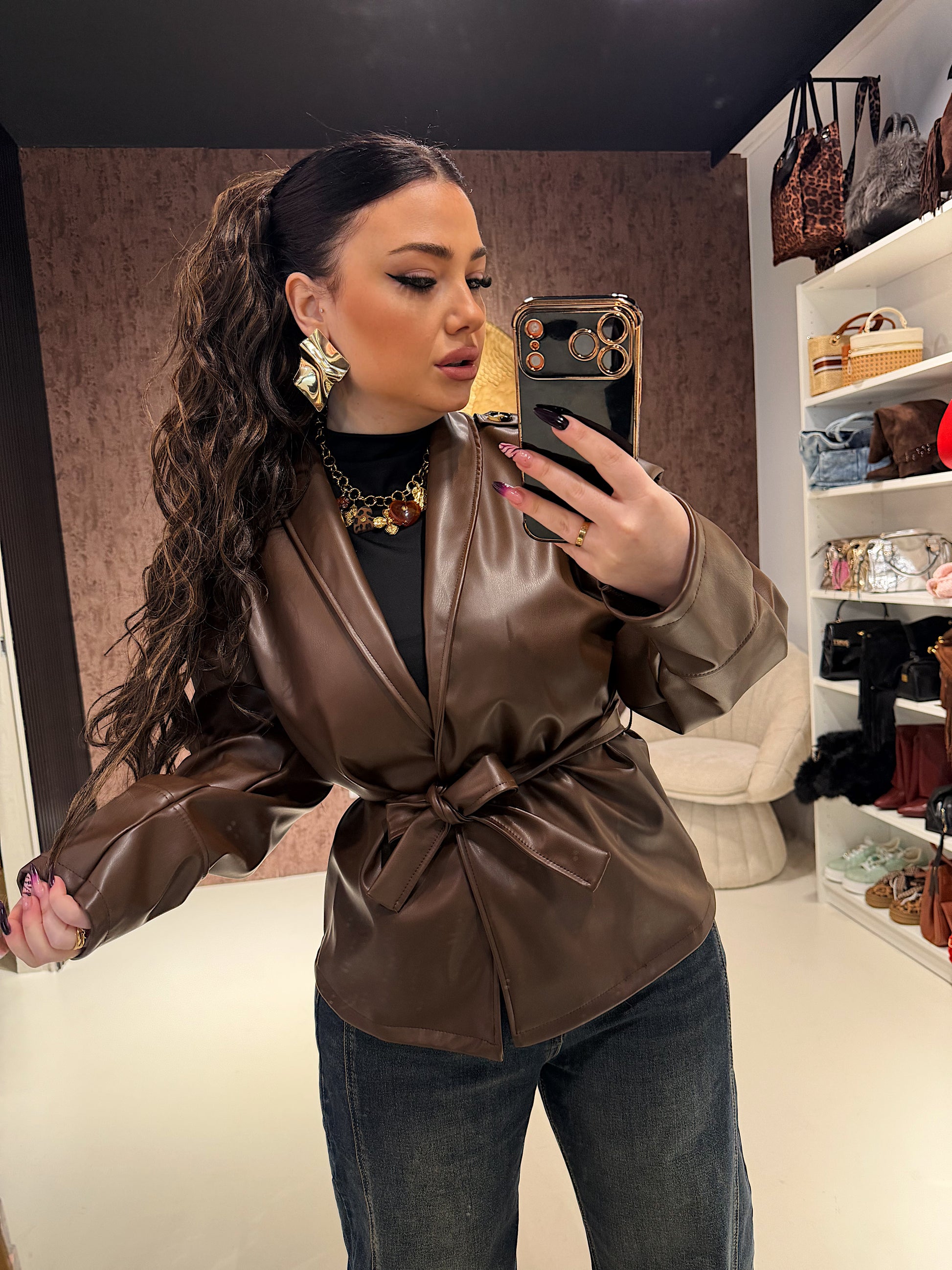 Giacca Leather ecopelle - R.a. Boutique