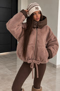 Giaccone Soft Winter con Cappuccio Imbottito – Tortora Chocolate - R.a. Boutique