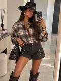 Camicia Tartan Choco Pink - R.a. Boutique