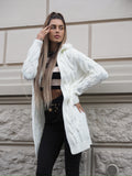 Cardigan bianco a trecce - R.a. Boutique 