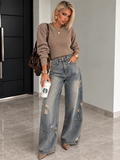 Jeans Balloon Denim Chiaro Strappato - R.a. Boutique